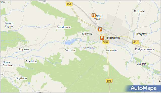 mapa Kruszowice, Kruszowice na mapie Targeo