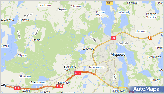 mapa Lasowiec, Lasowiec na mapie Targeo