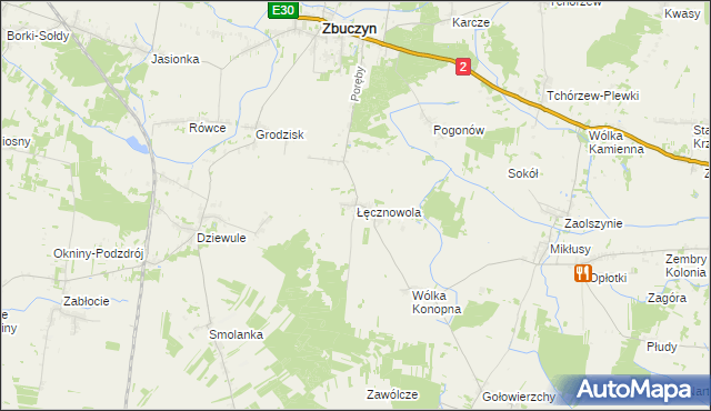 mapa Łęcznowola, Łęcznowola na mapie Targeo