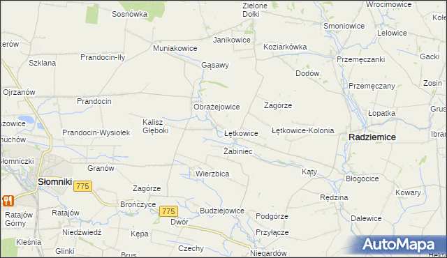 mapa Łętkowice, Łętkowice na mapie Targeo