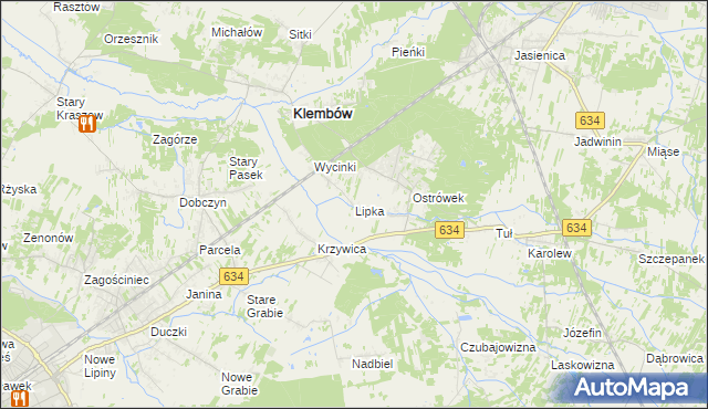 mapa Lipka gmina Klembów, Lipka gmina Klembów na mapie Targeo