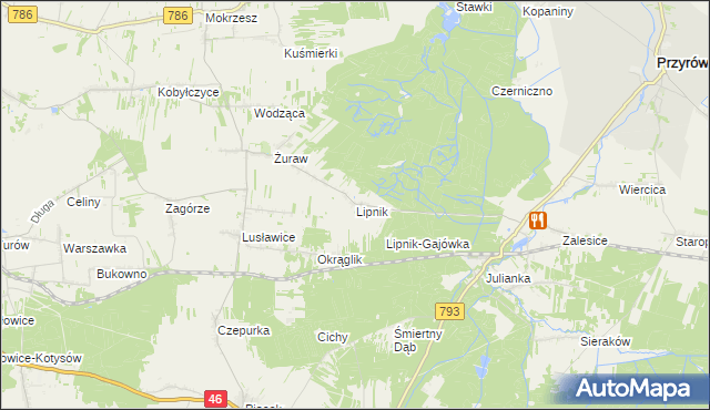 mapa Lipnik gmina Janów, Lipnik gmina Janów na mapie Targeo