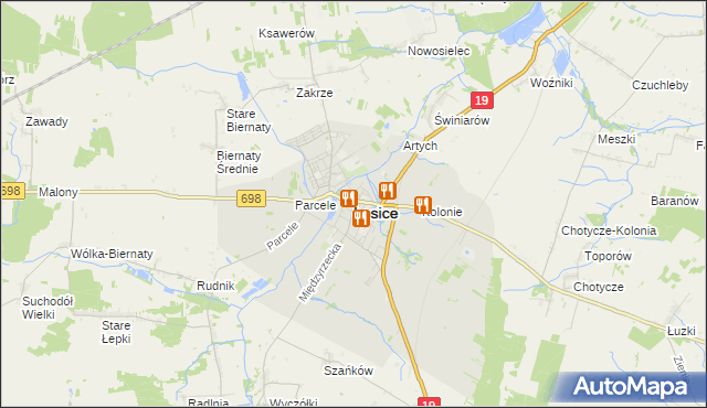 mapa Łosice, Łosice na mapie Targeo