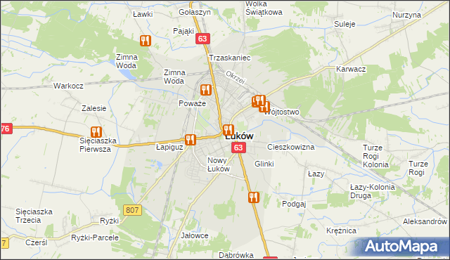 mapa Łuków, Łuków na mapie Targeo