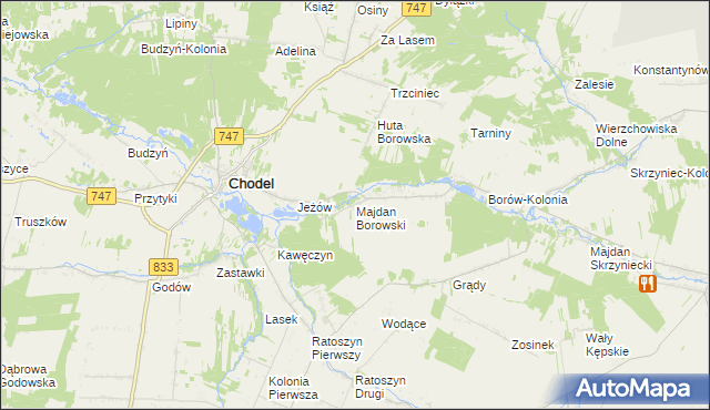 mapa Majdan Borowski, Majdan Borowski na mapie Targeo