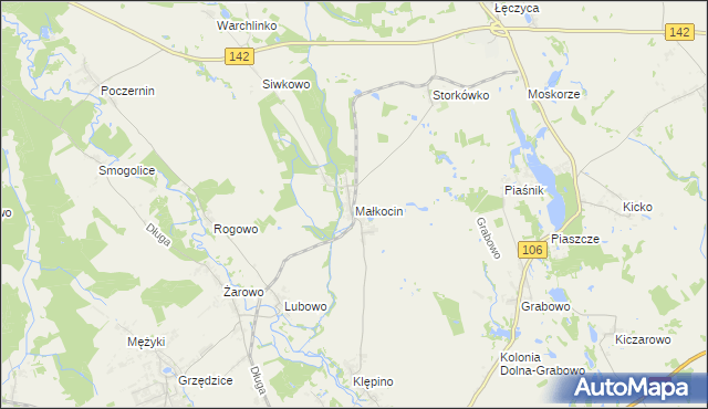 mapa Małkocin, Małkocin na mapie Targeo