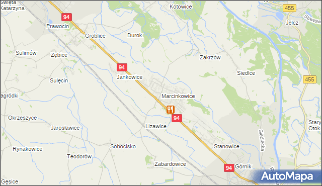 mapa Marcinkowice gmina Oława, Marcinkowice gmina Oława na mapie Targeo