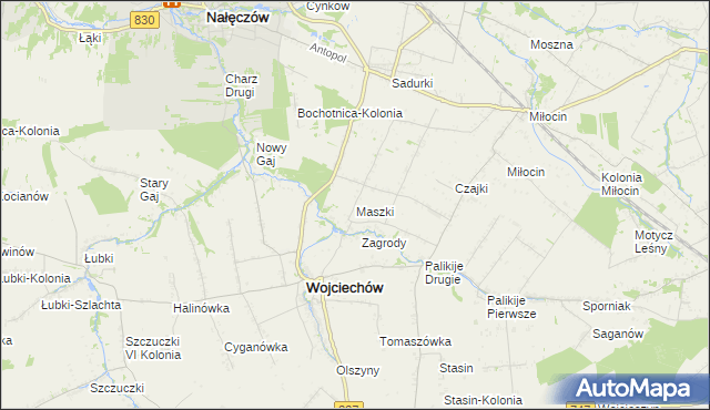 mapa Maszki, Maszki na mapie Targeo