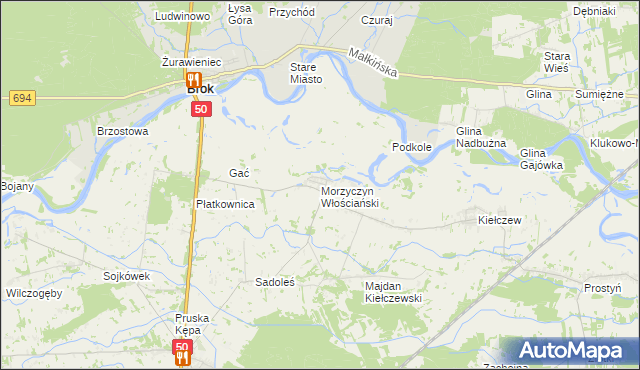 mapa Morzyczyn Włościański, Morzyczyn Włościański na mapie Targeo