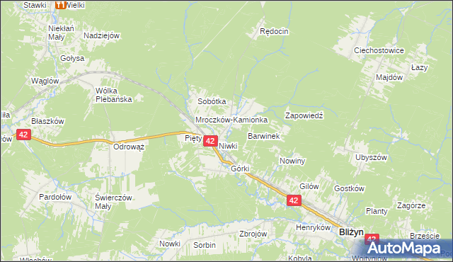 mapa Mroczków, Mroczków na mapie Targeo