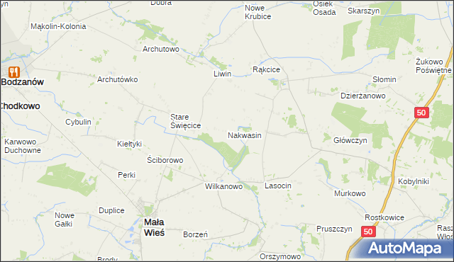 mapa Nakwasin, Nakwasin na mapie Targeo