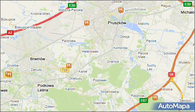 mapa Nowa Wieś gmina Michałowice, Nowa Wieś gmina Michałowice na mapie Targeo