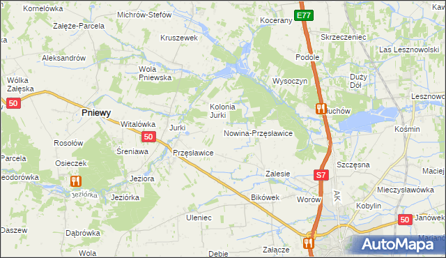 mapa Nowina-Przęsławice, Nowina-Przęsławice na mapie Targeo