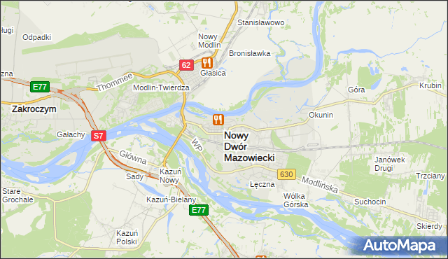 mapa Nowy Dwór Mazowiecki, Nowy Dwór Mazowiecki na mapie Targeo