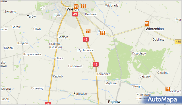 mapa Nowy Świat gmina Wieluń, Nowy Świat gmina Wieluń na mapie Targeo