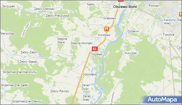 mapa Nożewo, Nożewo na mapie Targeo