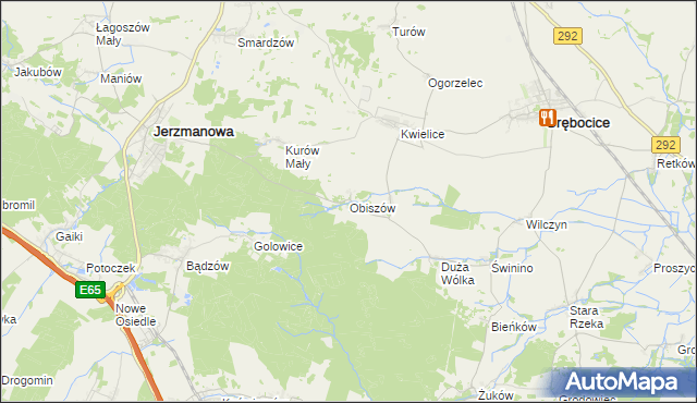 mapa Obiszów, Obiszów na mapie Targeo