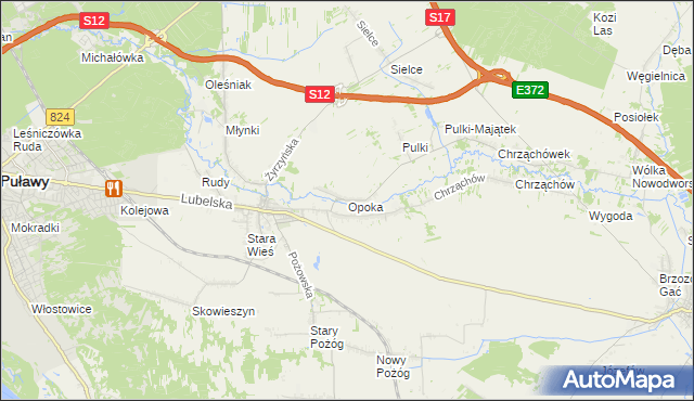 mapa Opoka gmina Końskowola, Opoka gmina Końskowola na mapie Targeo