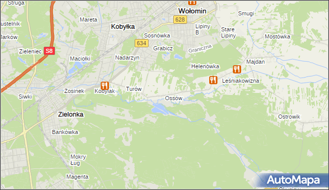 mapa Ossów, Ossów na mapie Targeo
