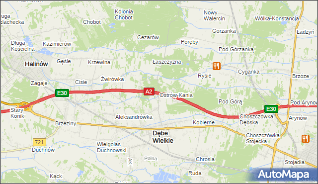 mapa Ostrów-Kania, Ostrów-Kania na mapie Targeo