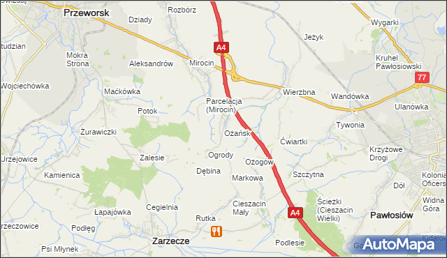 mapa Ożańsk, Ożańsk na mapie Targeo