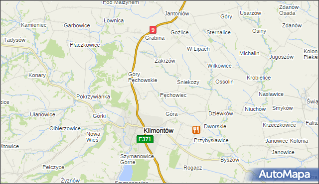 mapa Pęchowiec, Pęchowiec na mapie Targeo