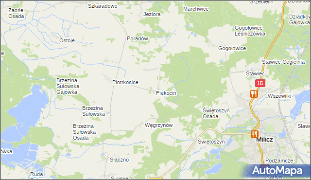 mapa Piękocin, Piękocin na mapie Targeo