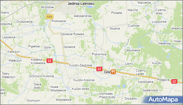 mapa Piskornica, Piskornica na mapie Targeo