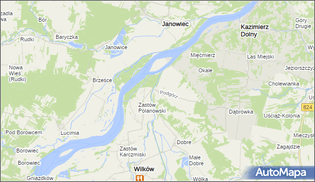 mapa Podgórz gmina Wilków, Podgórz gmina Wilków na mapie Targeo