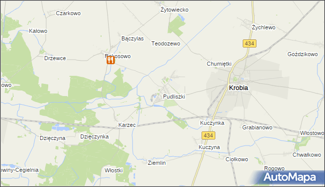 mapa Pudliszki, Pudliszki na mapie Targeo