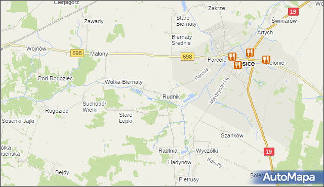 mapa Rudnik gmina Łosice, Rudnik gmina Łosice na mapie Targeo