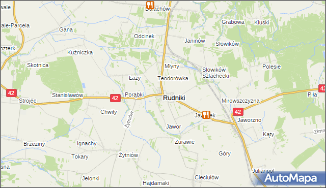 mapa Rudniki powiat oleski, Rudniki powiat oleski na mapie Targeo
