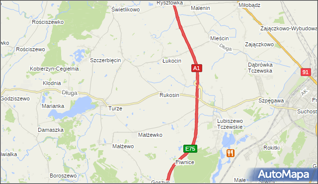 mapa Rukosin, Rukosin na mapie Targeo