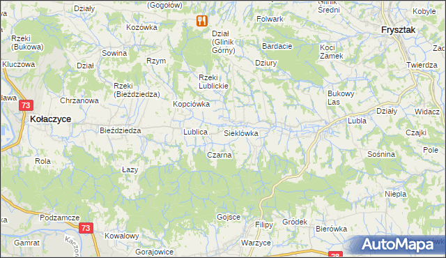 mapa Sieklówka, Sieklówka na mapie Targeo