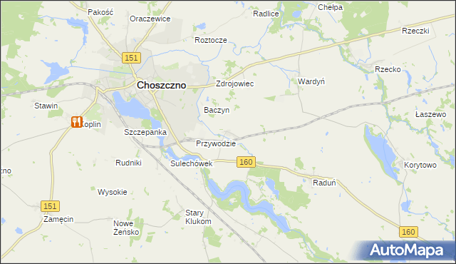 mapa Smoleń gmina Choszczno, Smoleń gmina Choszczno na mapie Targeo