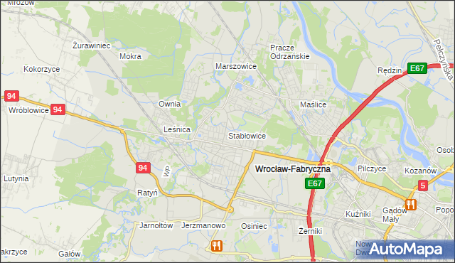 mapa Stabłowice, Stabłowice na mapie Targeo