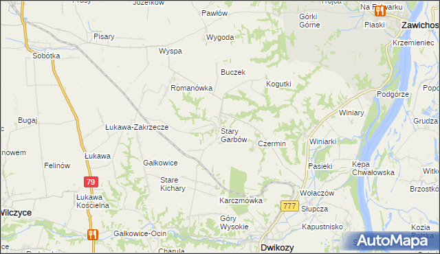 mapa Stary Garbów, Stary Garbów na mapie Targeo