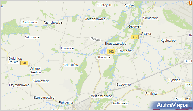 mapa Stoszyce, Stoszyce na mapie Targeo