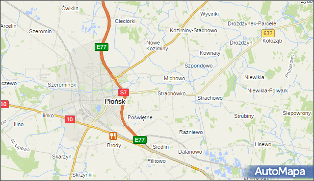 mapa Strachówko, Strachówko na mapie Targeo