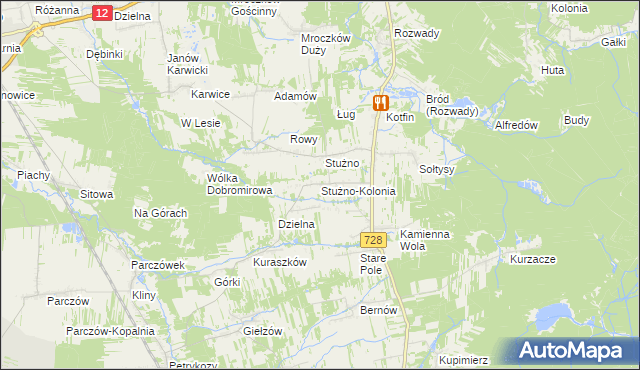 mapa Stużno-Kolonia, Stużno-Kolonia na mapie Targeo