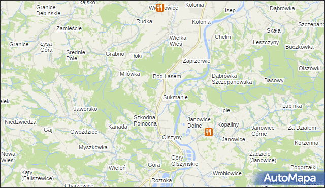 mapa Sukmanie, Sukmanie na mapie Targeo