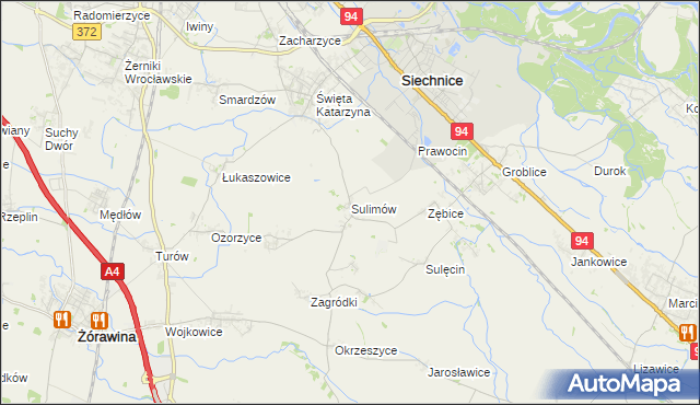 mapa Sulimów gmina Siechnice, Sulimów gmina Siechnice na mapie Targeo