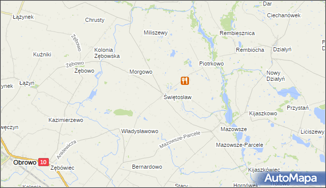 mapa Świętosław gmina Ciechocin, Świętosław gmina Ciechocin na mapie Targeo