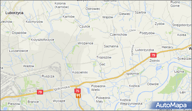 mapa Tropiszów, Tropiszów na mapie Targeo