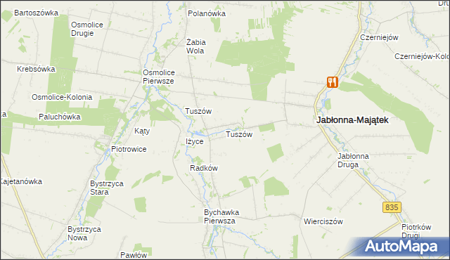 mapa Tuszów, Tuszów na mapie Targeo