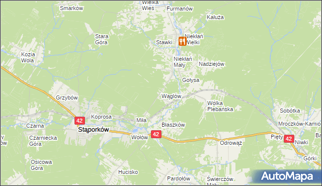 mapa Wąglów, Wąglów na mapie Targeo