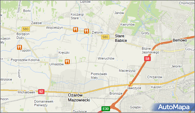 mapa Wieruchów, Wieruchów na mapie Targeo