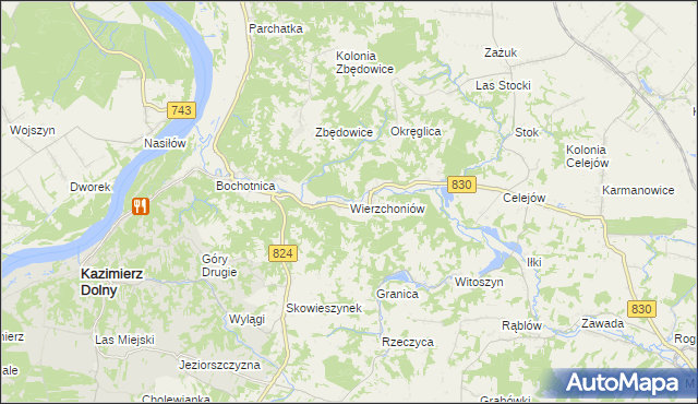 mapa Wierzchoniów, Wierzchoniów na mapie Targeo