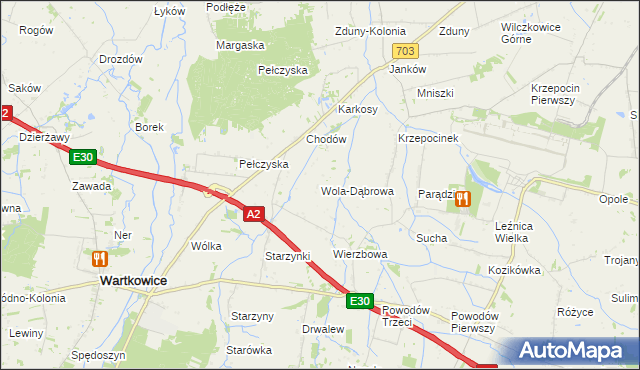 mapa Wola-Dąbrowa, Wola-Dąbrowa na mapie Targeo