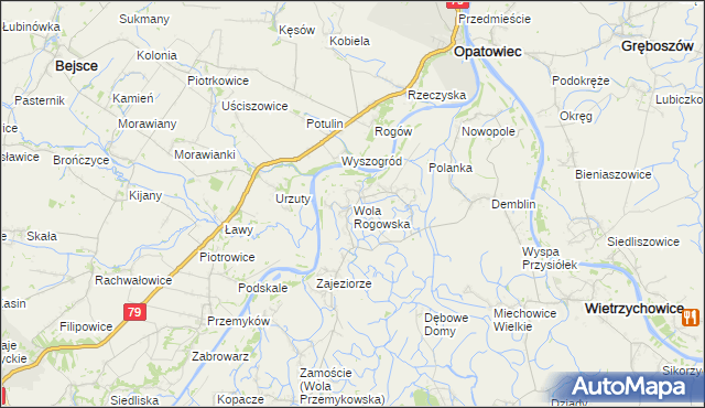 mapa Wola Rogowska, Wola Rogowska na mapie Targeo
